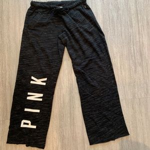 PINK Small Heathered Black Straight Leg SweatPants